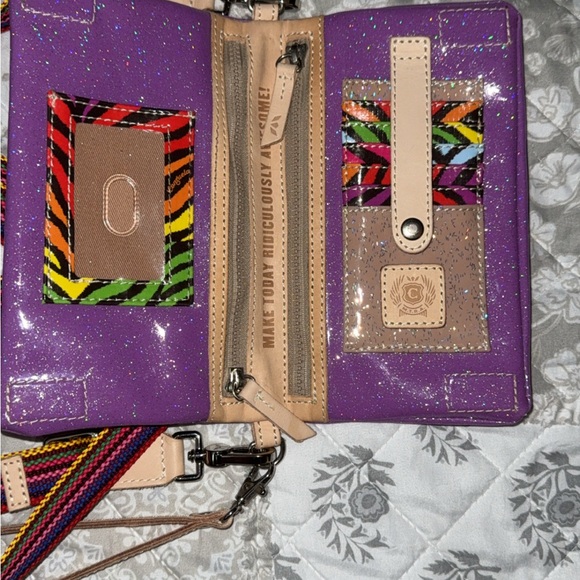 Consuela Sparkling Purple Crossbody Bag - Picture 3 of 3